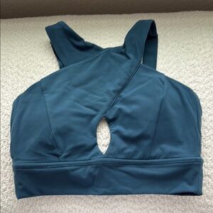 Buffbunny high neck cutout sports bra blue small